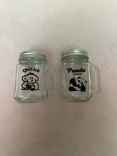 mini mason glass style glasses NEW