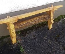 Rustic driftwood stove mantle / shelf