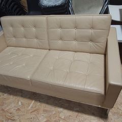 Authentic Florence Knoll Relax 2-Seater Leather Sofas