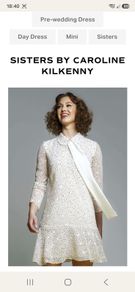 Sisters by Caroline Kilkenny  Cream & Teal Heart Print Dress
