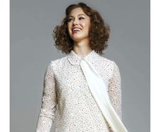 Sisters by Caroline Kilkenny  Cream & Teal Heart Print Dress