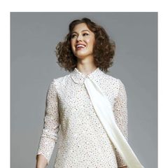 Sisters by Caroline Kilkenny  Cream & Teal Heart Print Dress