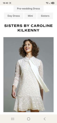 Sisters by Caroline Kilkenny  Cream & Teal Heart Print Dress