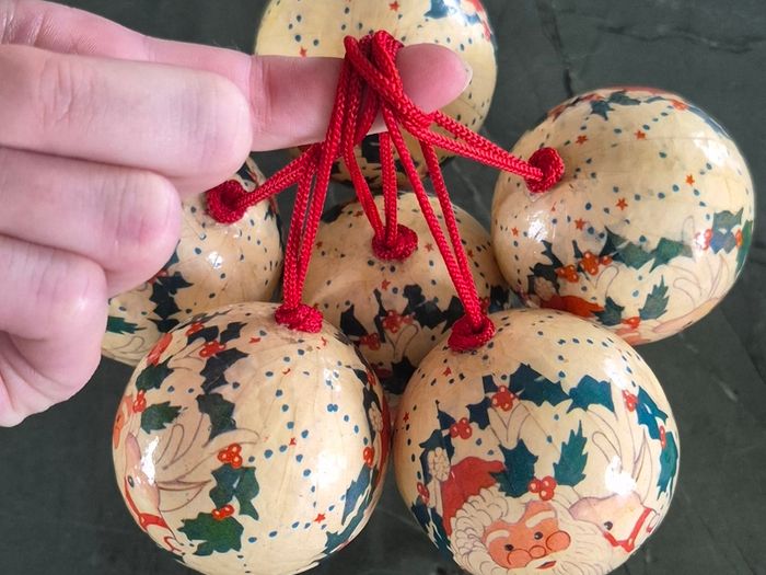 vintage set of Christmas baubles