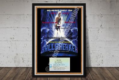 AC/DC Vintage Concert Poster + Ticket R.D.S Simmons Court Dublin 1996 Ballbreaker Tour Reproduction Print