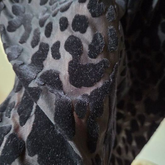 Marks and Spencer Black Leopard Velour-feel Midi Dress, Size 10