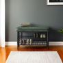Shoe Storage Bench with Cushioned Seat  Faux Leather Entryway Bench Image 10