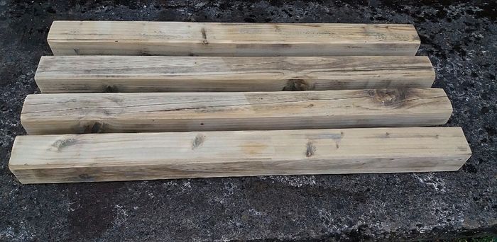 4 Rustic Wood Beams,Sanded & Cleaned .3.5ft
