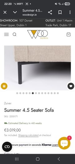 Woo Design 4.5 seater Zuiver Summer Sofa plus Hocker