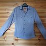 FLY GUY SHIRT Size Small Denim Look Blue Retro Slim Fit Image 8