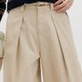 M&S Pure Cotton Pleat Front Barrel Leg Chinos Size UK 14 Short Image 2