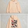 ROMWE Japanese Graphic Hoodie Oversized Peach/Beige Image 5