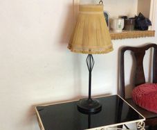 Vintage black Iron tall table lamp with shade