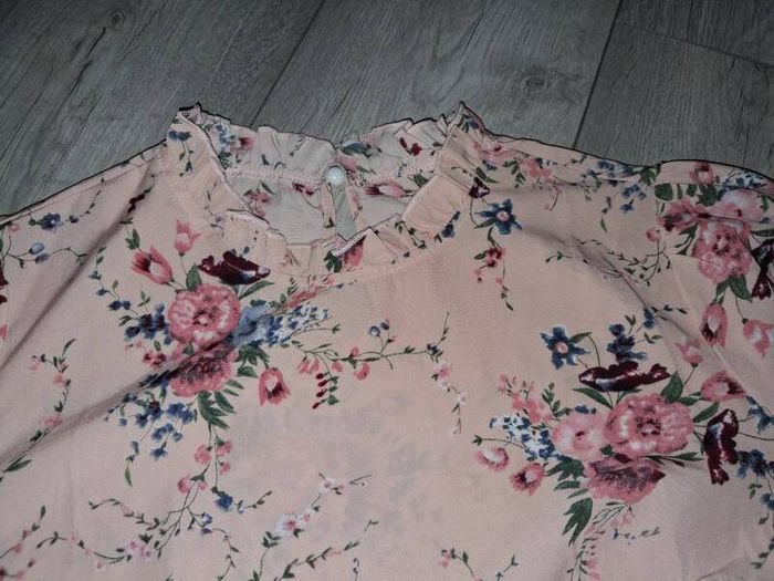 Elegant Dressy Floral Print Puff Sleeve Blouse - Size - 1XL - RRP - 18.92