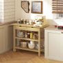 Bamboo Kitchen Cart with 2 Drawers, 2 Slatted Shelves and 2 Wheels, 100x43x75 cm, Wood Image 3