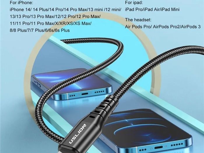 2.4A Short Original 30cm Charger USB Cable for Apple iPhone 14 13 X 12 7 8 SE XR
