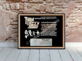 Thin Lizzy Vintage Concert Poster + Ticket Dalymount Park Dublin 1977 Reproduction Print