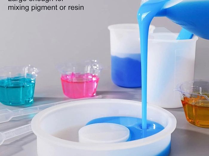 Silicone Measuring Cups, Resin Supplies with 600ml/20oz & 100ml Resin Mixing Cups, Easy to Clean, Durable & Flexible, Silicone Stir Sticks, Silicone Cups for Epoxy Resin Mixing (FREE POSTAGE)