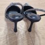 Black & Silver Rhinestone Heels Uk6 Image 4