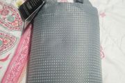 waffle grey shower curtain