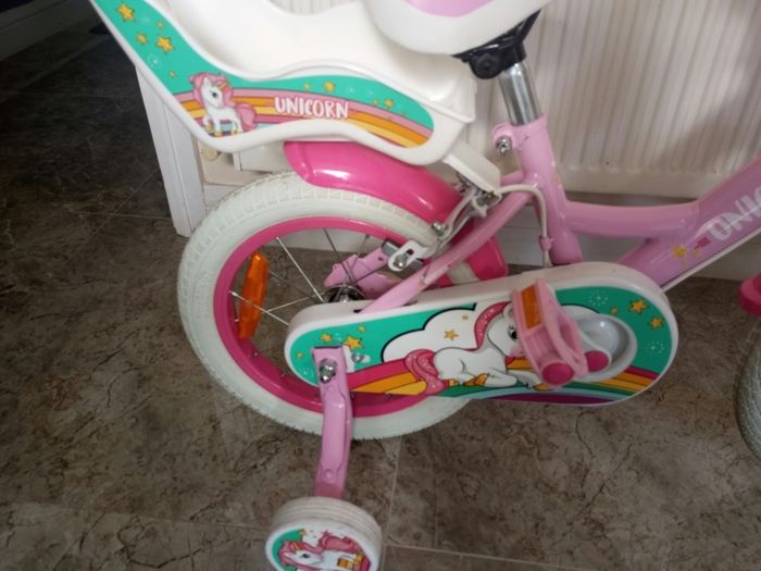 Kids unicorn bike size 14 inch wheels
