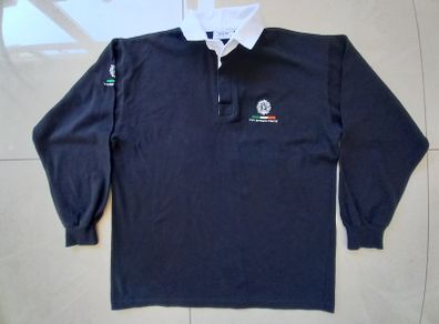 Men's Irish Defence Forces Army Rugby Shirt Black White