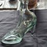 Beautiful Old Unique Glass Lady High Heel Shoe Shaped Decanter Bottle Postage Available, Add a touch of vintage charm to your vanity or collection with this unique glass lady high heel shoe-shaped Image 3