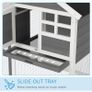 2 Tiers Rabbit Hutch and Run Wooden Guinea Pig Hutch Outdoor with Sliding Tray, Ramp, 122 x 62.6 x 92cm, Grey Image 4
