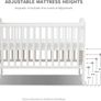-3-in-1 Wooden Baby Cot Bed,Baby Crib,Convertible Baby Bed with Teething Rail,5 Adjustable Bed Base Positions,Mattress Included,From Birth to 6 Years Image 4
