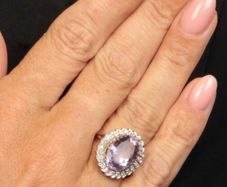 Amethyst and Diamond Ring