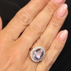 Amethyst and Diamond Ring