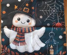 Halloween ghost cushion cover