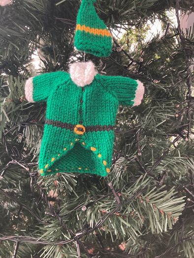 Handknit mini jumpers Xmas tree decorations