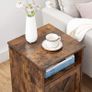 _Bedside Table with 1 Open Compartment and Door, Side Table for Bedroom, Living Room, Office, 40 x 40 x 60 cm, Vintage Brown Image 2