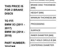 BMW x3 X4 two Brake discs new