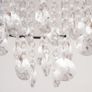 Modern Crystal Chandelier Flush Mount Ceiling Light with Drum Shade for Living Room Bedroom Dining Room Silver, 40cm Image 4