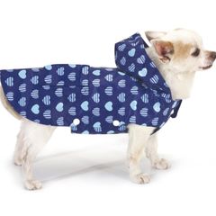 Croci Blue Hearts Dog Waterproof Coat ,size 20 ,New
