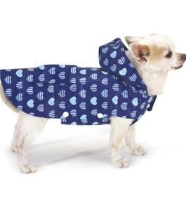 Croci Blue Hearts Dog Waterproof Coat ,size 20 ,New
