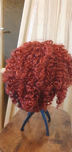 ColourfulPanda afro curly wig black and red