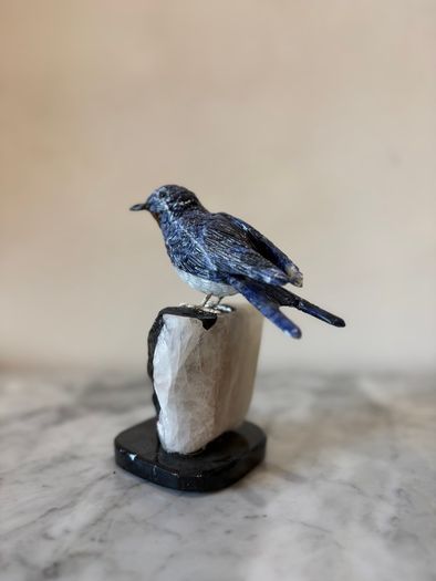 Hand-Carved Gemstone Swallow