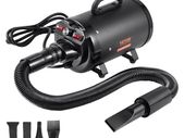 Dog Dryer, 2000W/2.7HP Dog Blow Dryer, Pet Grooming Dryer with Adjustable Speed and Temperature Control, Pet Hair Dryer with 4 Nozzles and Extendable Hose, Black