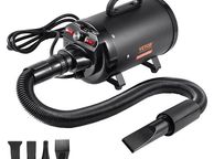 main image for ad Dog Dryer, 2000W/2.7HP Dog Blow Dryer, Pet Grooming Dryer with Adjustable Speed and Temperature Control, Pet Hair Dryer with 4 Nozzles and Extendable Hose, Black