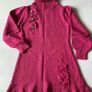 Girl's Roller Neck Pink Knitted Dress | Size 4 years Brand New Image 5