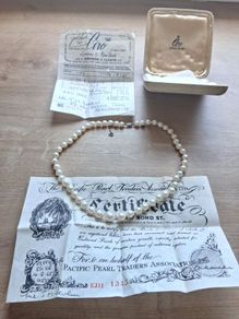 1965 Certified Ciro Freshwater Pearl Necklace With 9K Gold Clasp