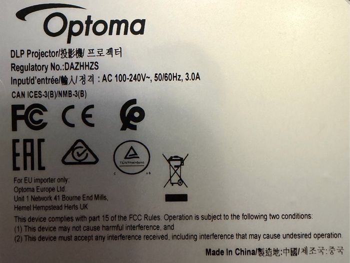 Optoma DLP Projector, HD Home Cinema / Presentation Projector