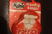 Christmas flashing badge named Patrick