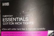 Brand new grey cotton rich tights Dunnes Stores size UK14/16 EUR42/44 Postage included