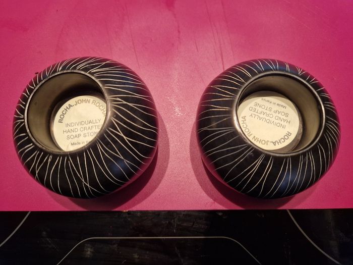 John Rocha Hand Crafted Soap Stone Tea Light Holders