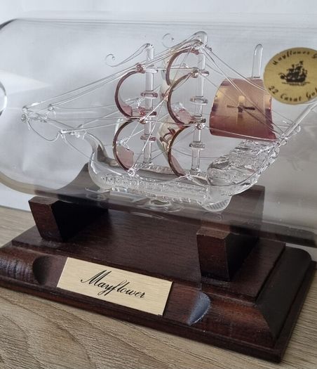 Vintage Mayflower Glass Ship
