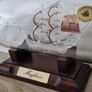 Vintage Mayflower Glass Ship Image 3